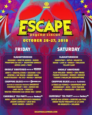 Escape Halloween 2018 Lineup poster image