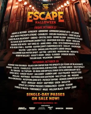 Escape Halloween 2023 Lineup poster image