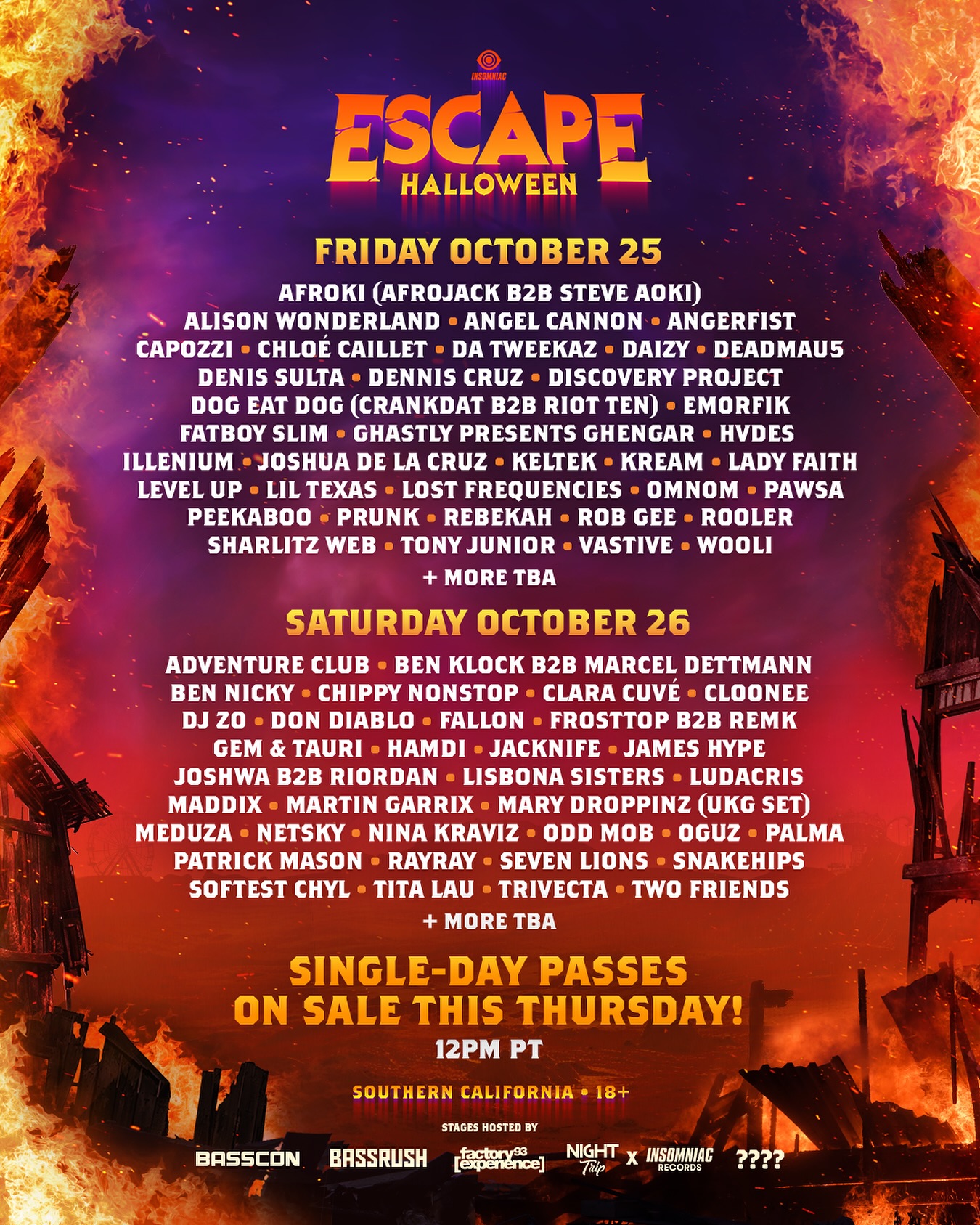 Escape Halloween lineup poster