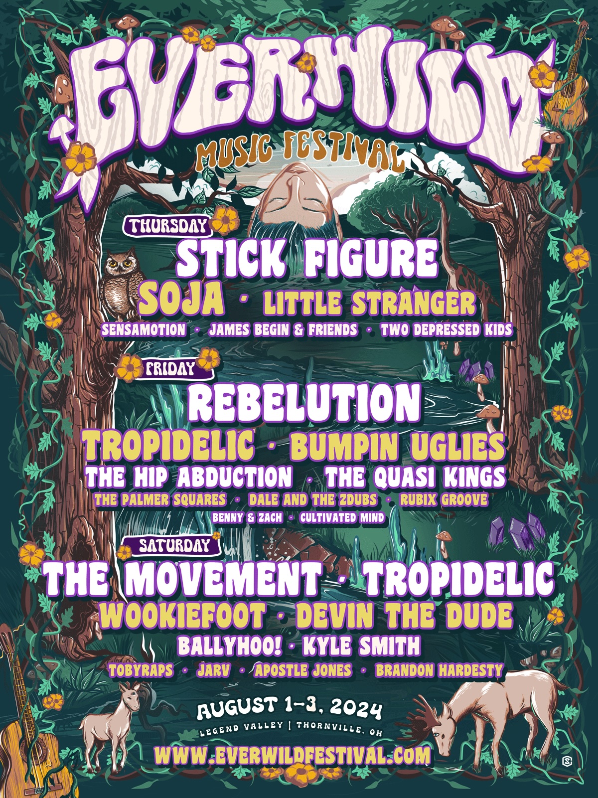 EVERWILD Music Festival 2024 lineup poster