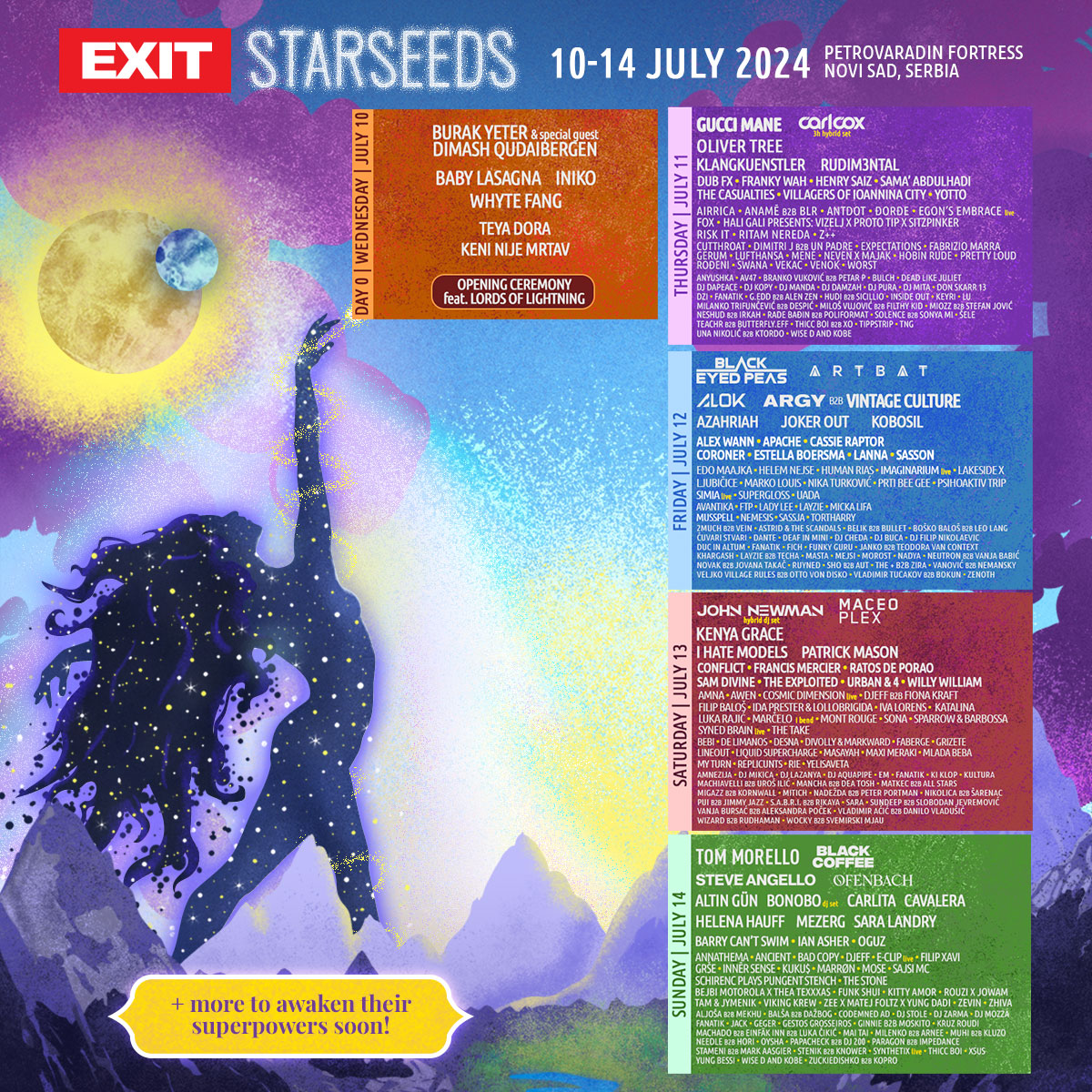EXIT Festival 2024 lineup poster