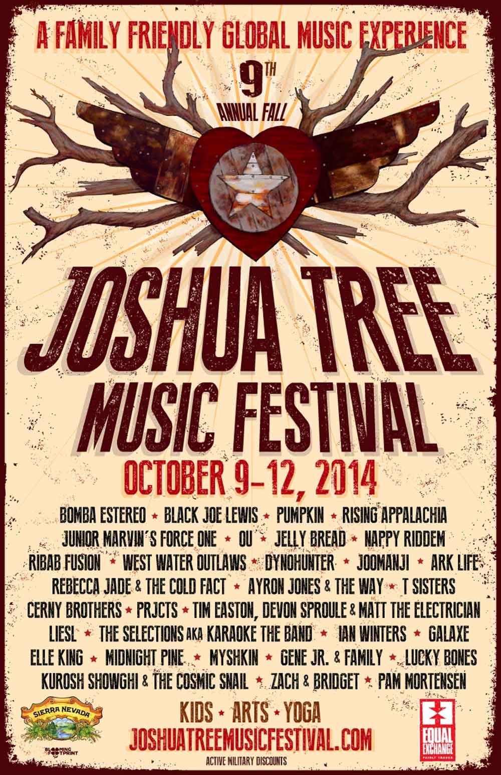 Fall Joshua Tree Music Festival 2014 Lineup poster image