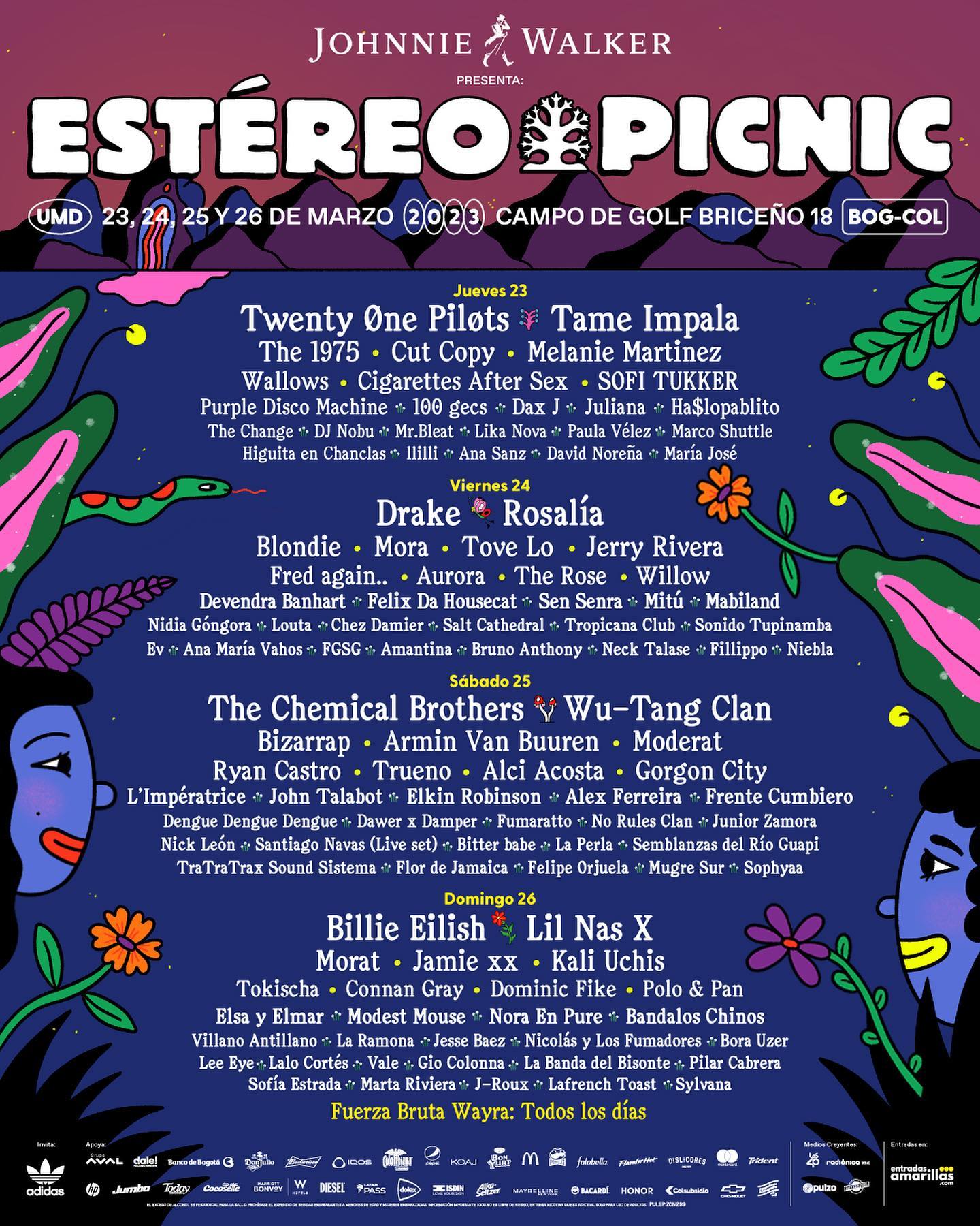 Festival Estereo Picnic 2023 Lineup Poster 