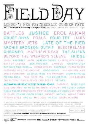 Field Day London 2007 Lineup poster image