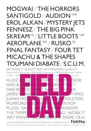Field Day London 2009 Lineup poster image