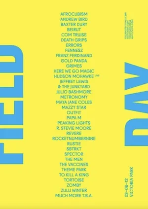 Field Day London 2012 Lineup poster image