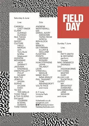 Field Day London 2015 Lineup poster image