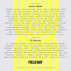 Field Day London 2016 Lineup poster image