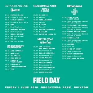 Field Day London 2018 Lineup poster image