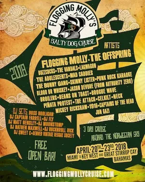 Flogging Molly’s Salty Dog Cruise 2018 Lineup poster image