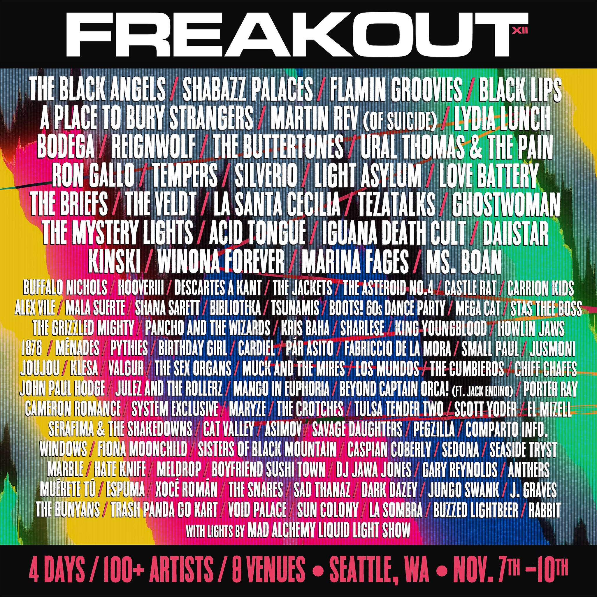 Freakout Festival lineup poster