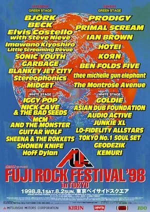 FUJI ROCK FESTIVAL 1998 Lineup poster image