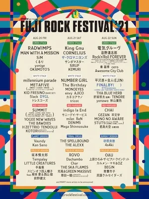 FUJI ROCK FESTIVAL 2021 Lineup poster image