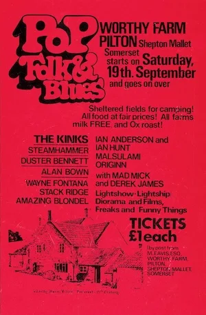 Glastonbury Festival 1970 Lineup poster image