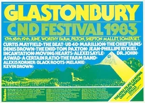 Glastonbury Festival 1983 Lineup poster image