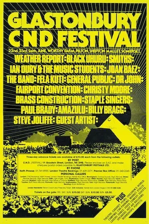 Glastonbury Festival 1984 Lineup poster image