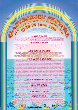 Glastonbury Festival 1997 Lineup poster image