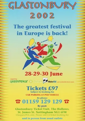 Glastonbury Festival 2002 Lineup poster image