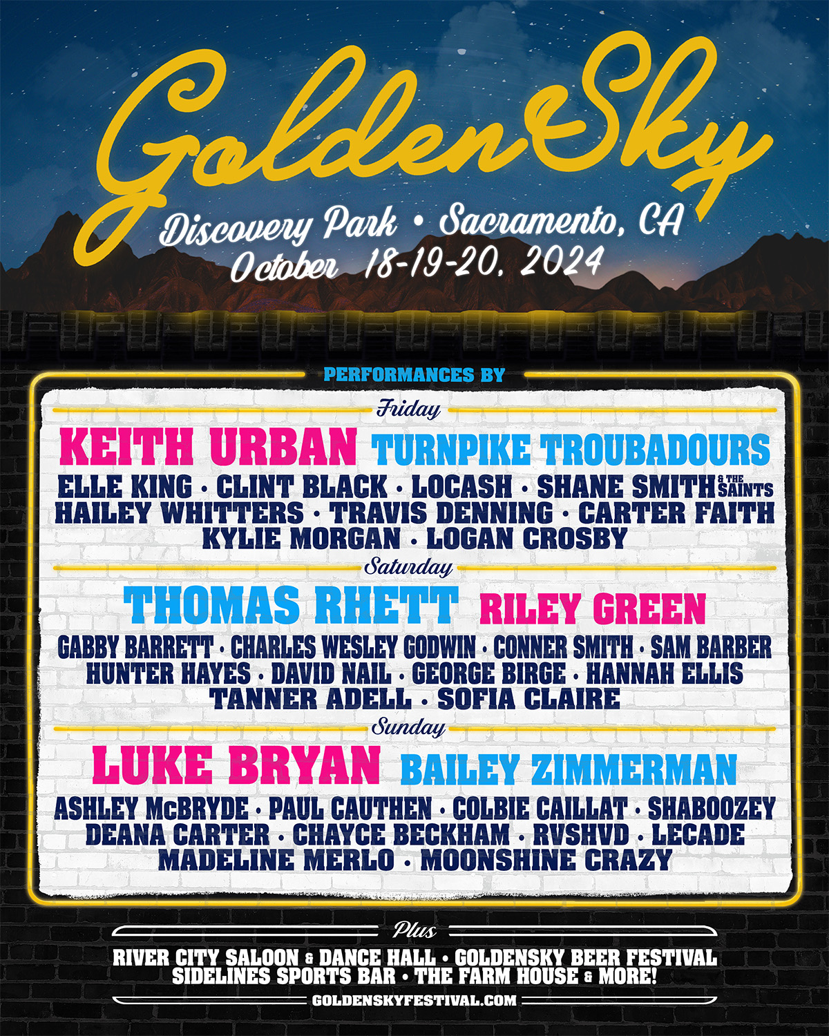 GoldenSky Festival lineup poster