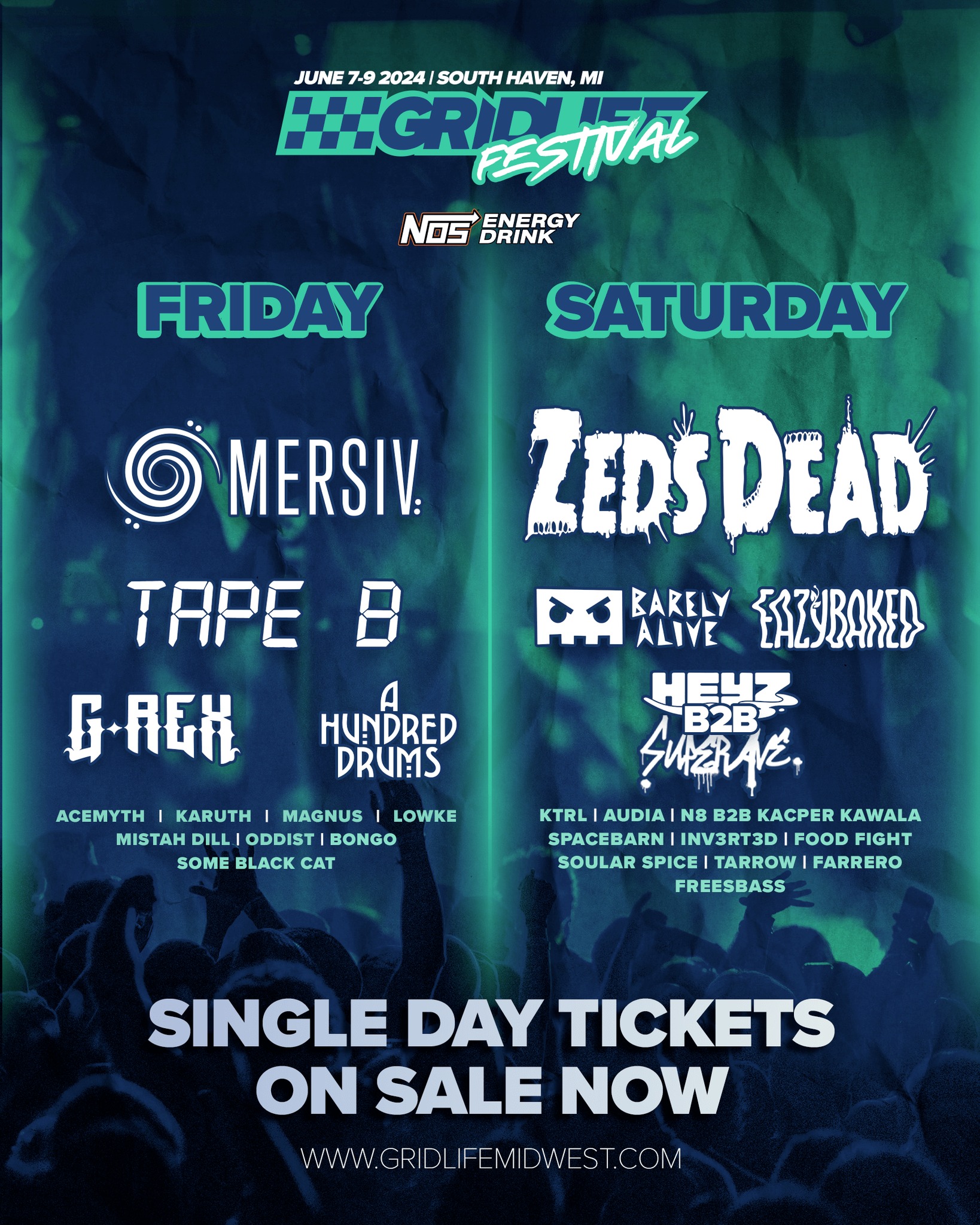 GridLife Midwest Festival 2024 lineup poster