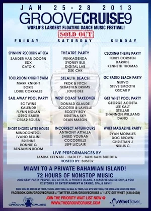 Groove Cruise Miami 2013 Lineup poster image
