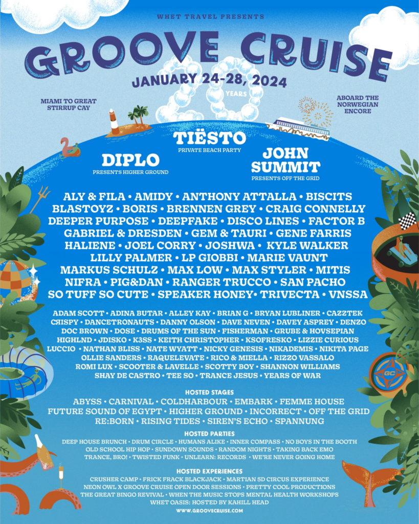 groove cruise miami 2024 lineup poster