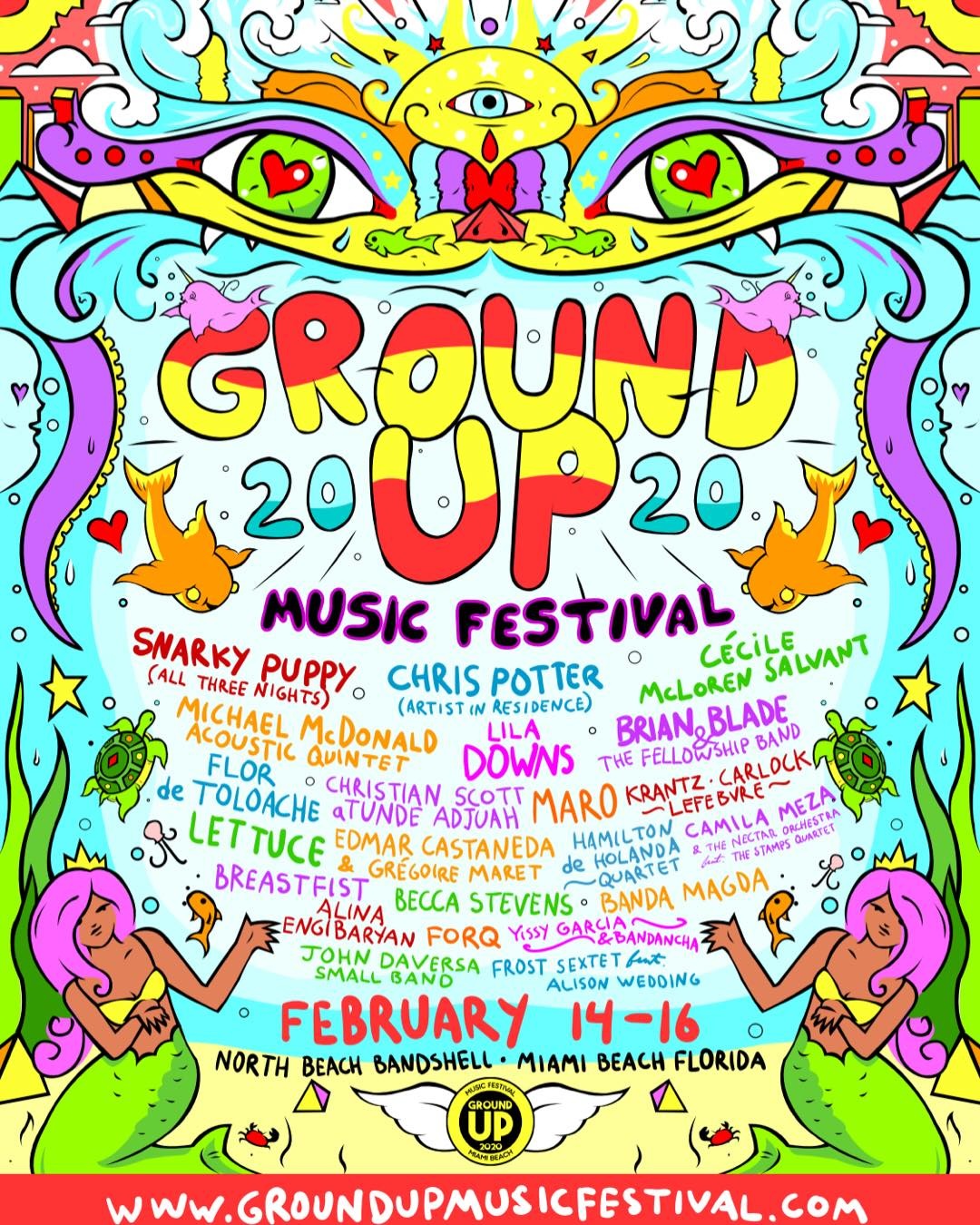 GroundUP Music Festival 2020 Lineup poster image