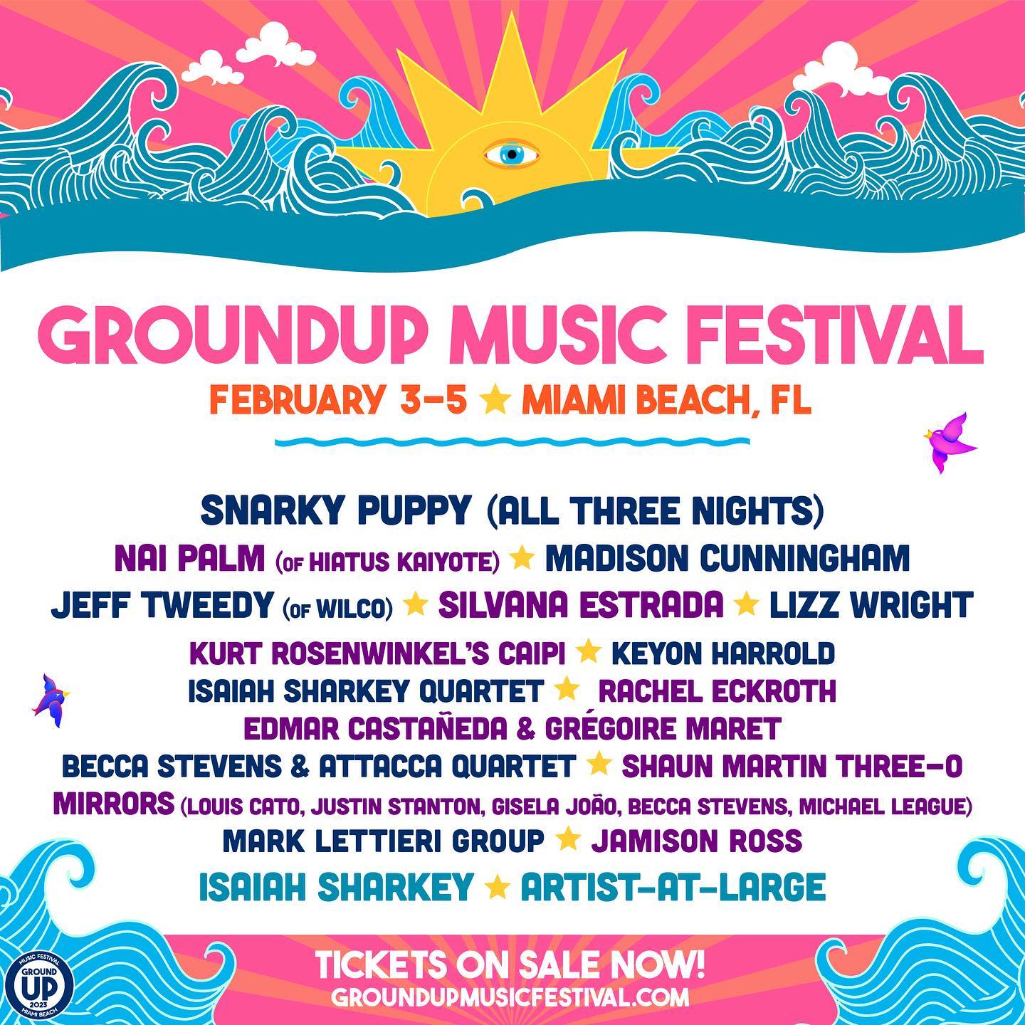 GroundUP Music Festival 2023 Lineup poster image