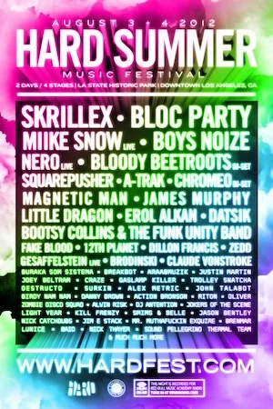 HARD Summer Music Festival 2012 Lineup poster image