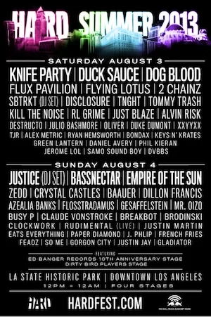 HARD Summer Music Festival 2013 Lineup poster image