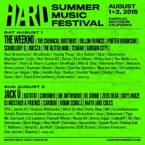 HARD Summer Music Festival 2015 Lineup poster image