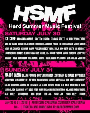 HARD Summer Music Festival 2016 Lineup poster image
