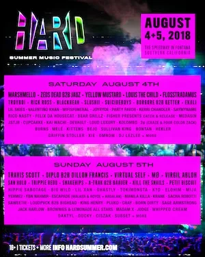 HARD Summer Music Festival 2018 Lineup poster image