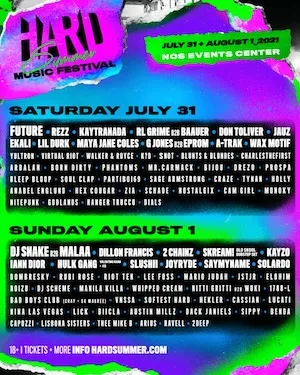 HARD Summer Music Festival 2021 Lineup poster image