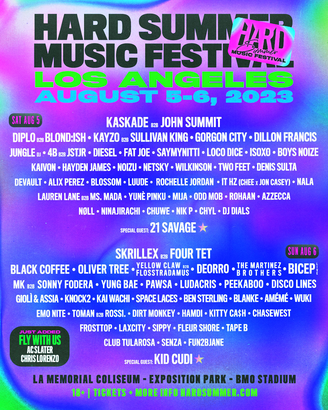 HARD Summer Music Festival 2023 lineup poster