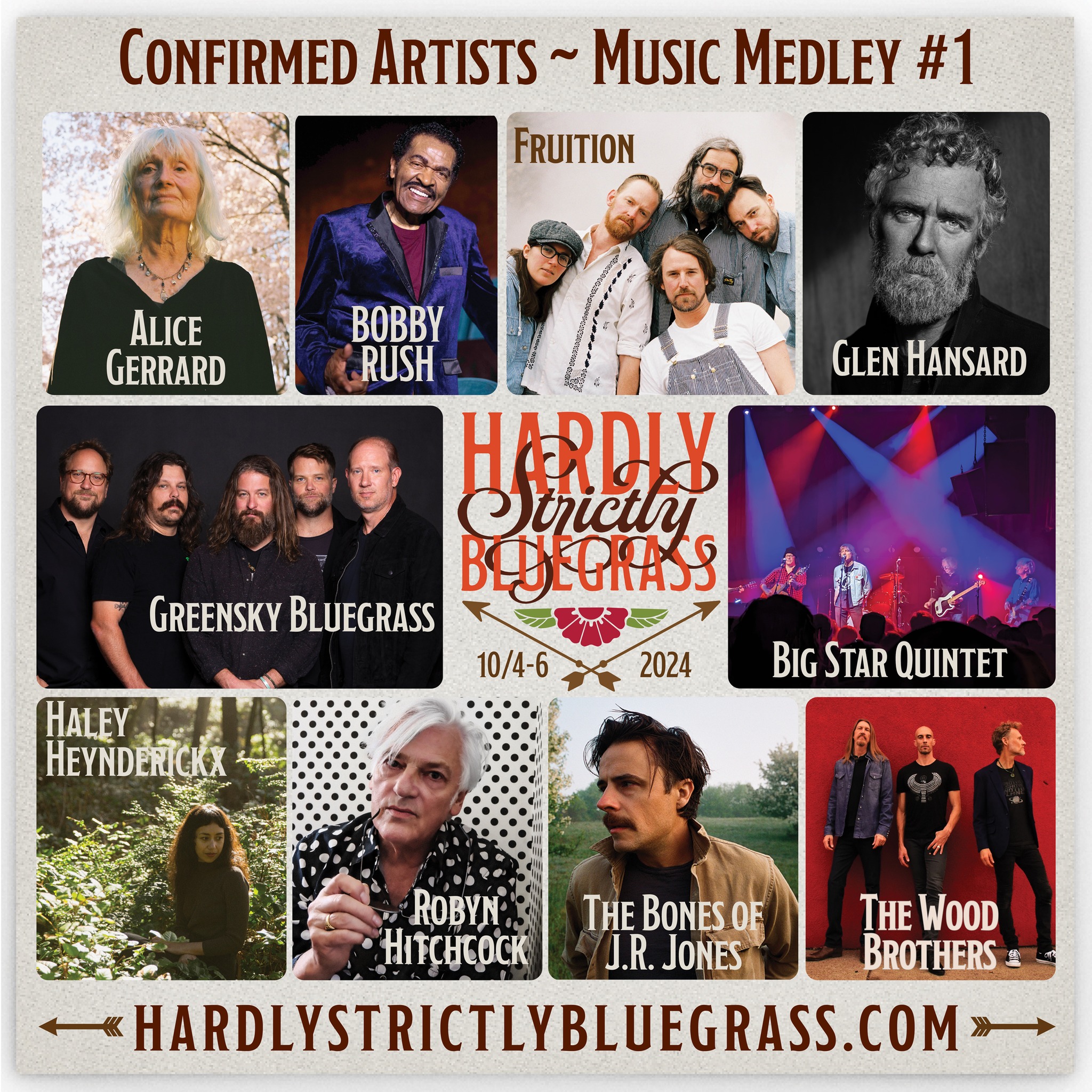 Hardly Strictly Bluegrass 2024 lineup poster