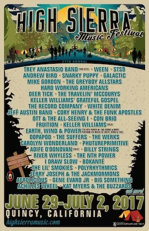 High Sierra Music Festival 2017 Lineup poster image