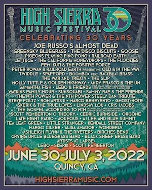 High Sierra Music Festival 2022 Lineup poster image