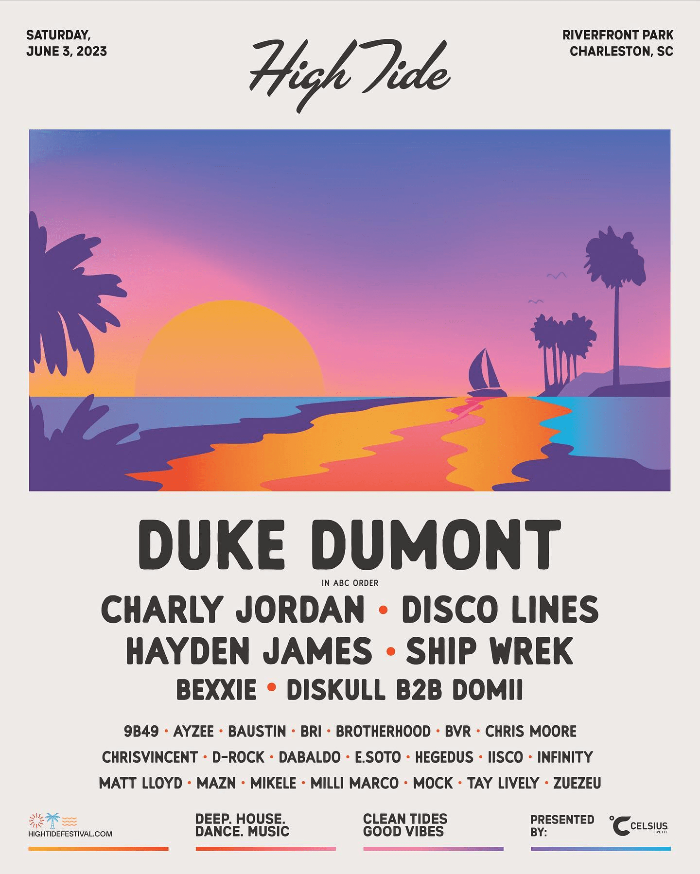 High Tide Music Festival 2023 lineup poster
