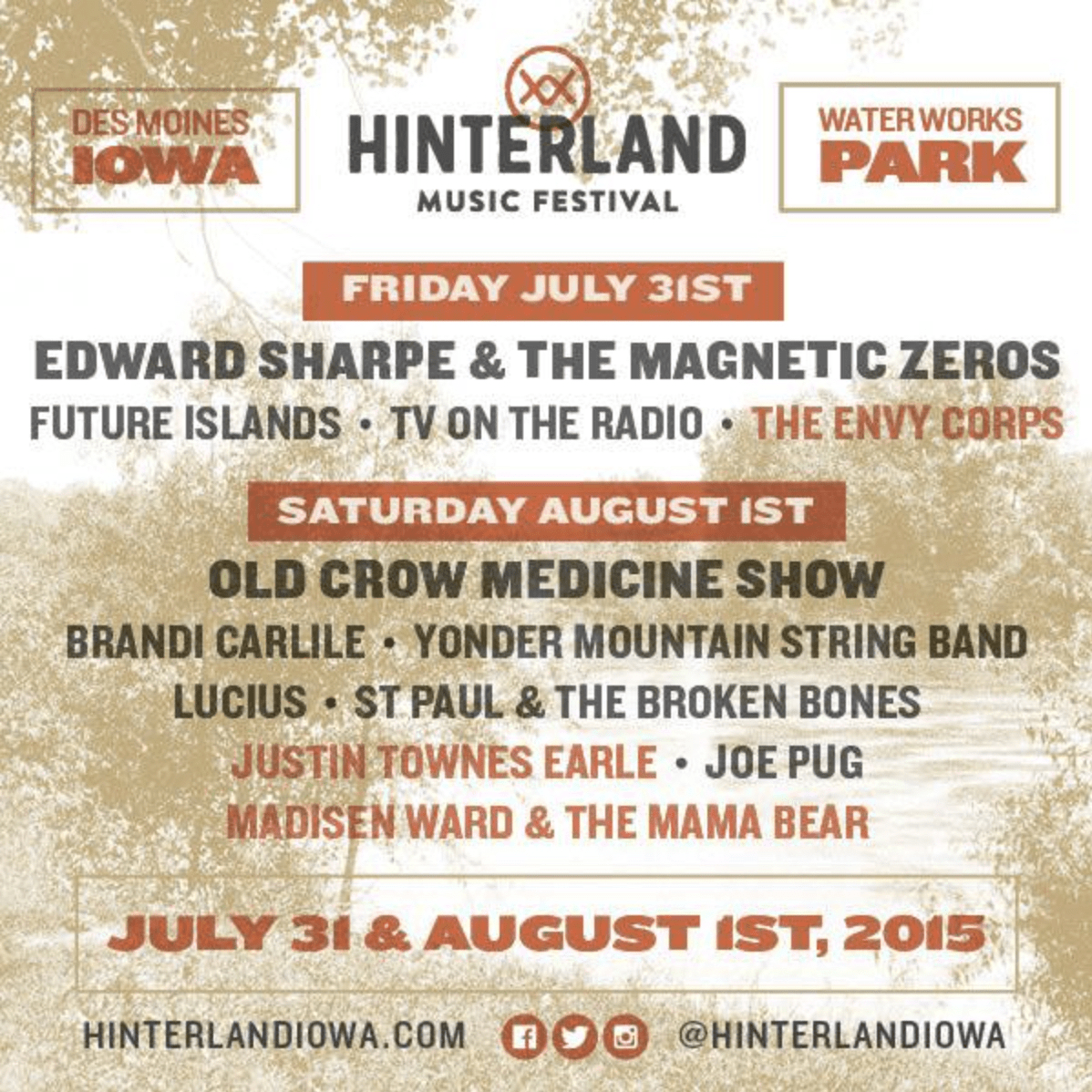 Hinterland Music Festival Lineups