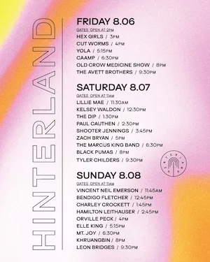 Hinterland Music Festival 2021 Lineup poster image