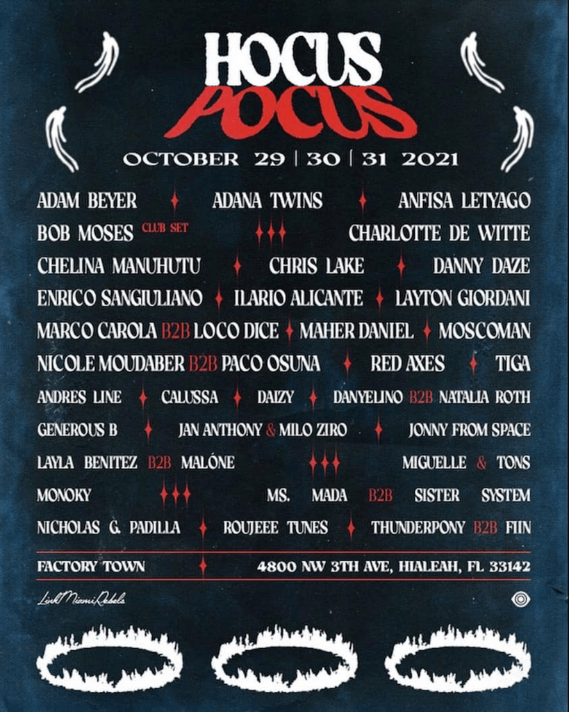 hocus pocus 2021 lineup poster