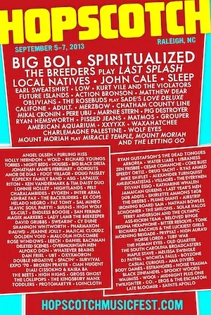 Hopscotch Music Festival 2013 Lineup poster image