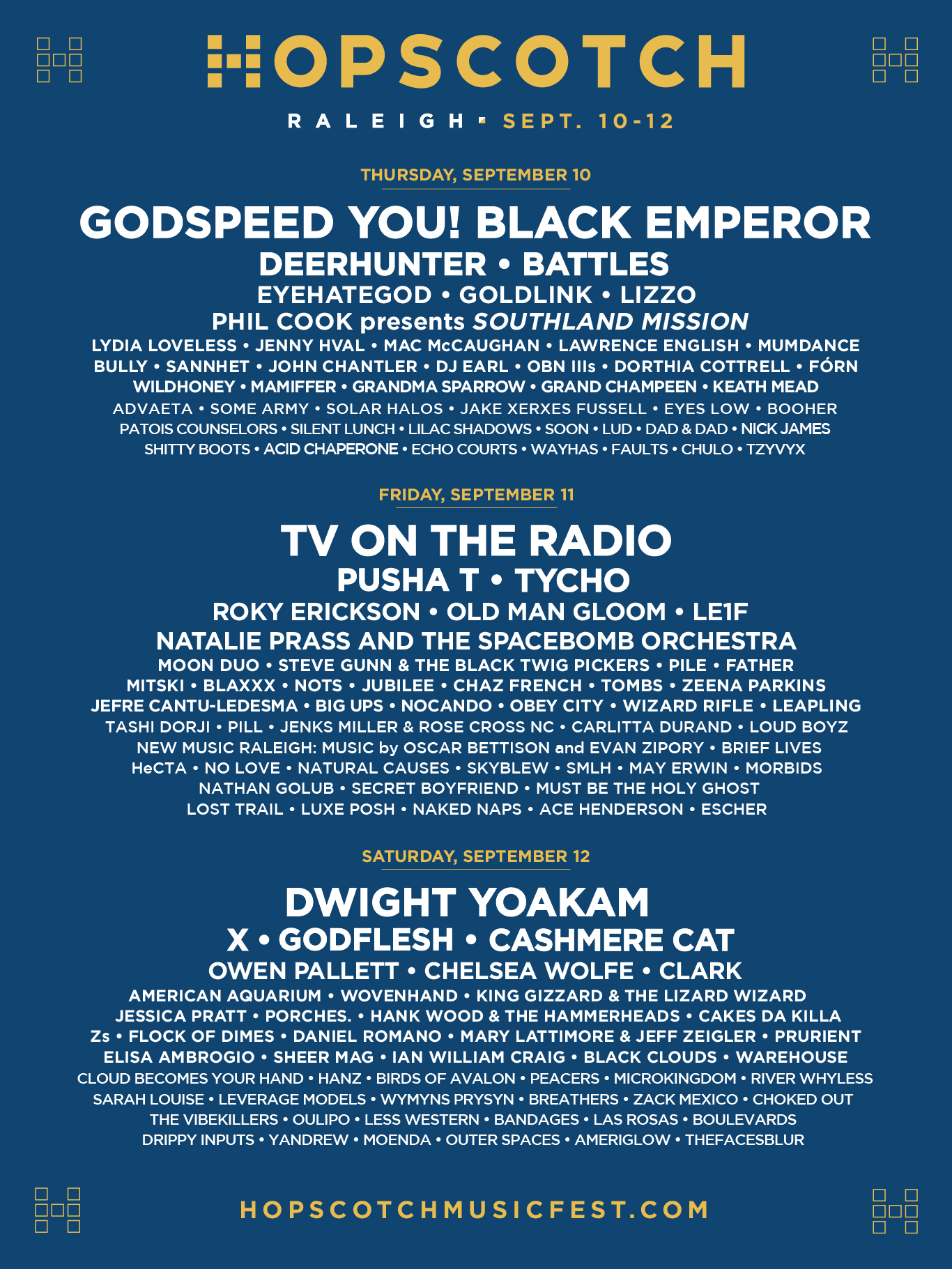 Hopscotch Music Festival Lineups