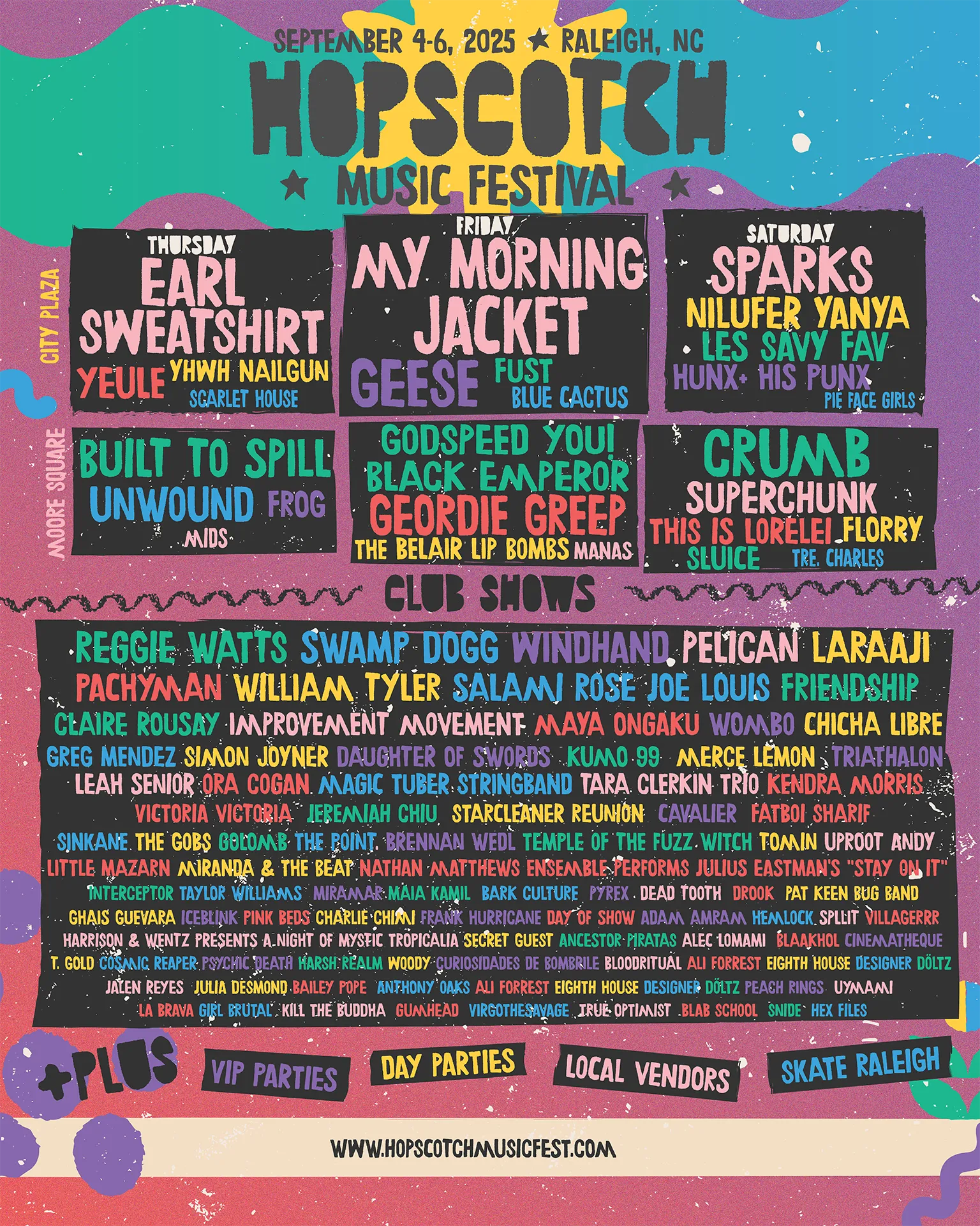 Hopscotch Music Festival lineup poster