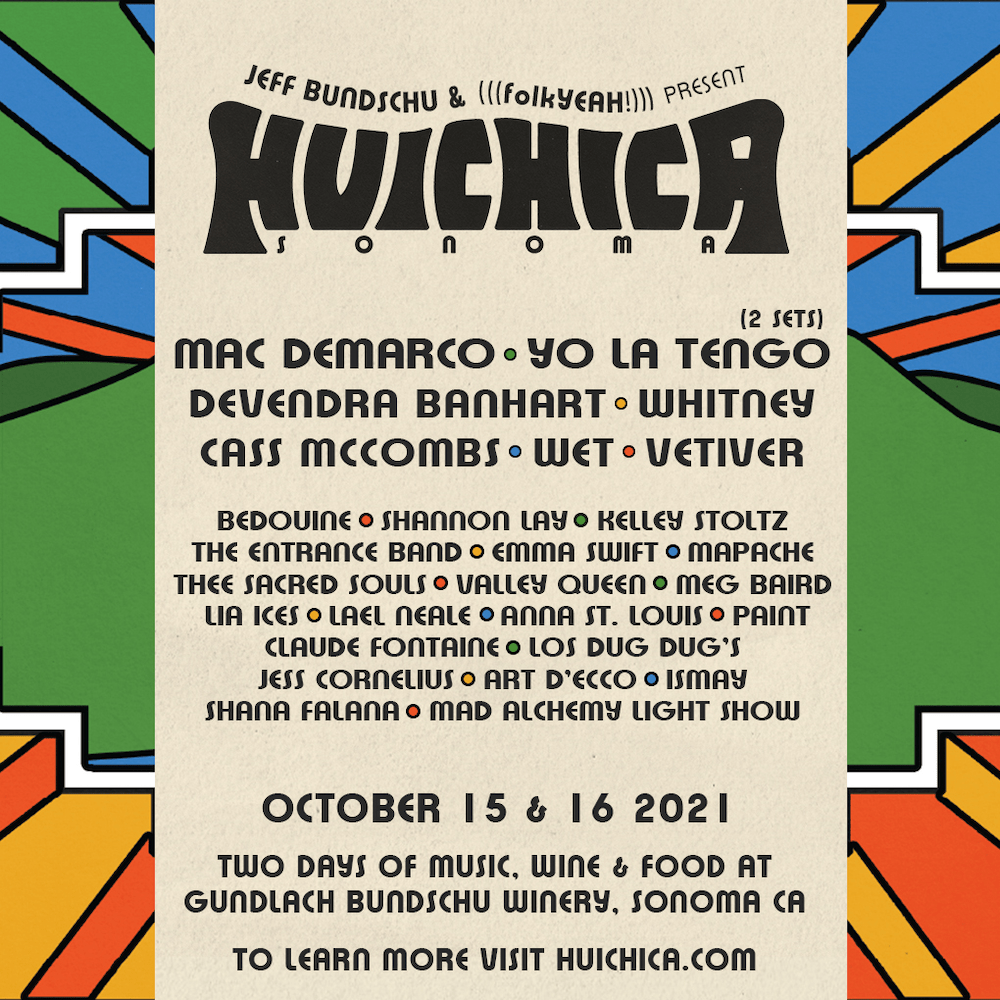 huichica music festival 2021 lineup poster