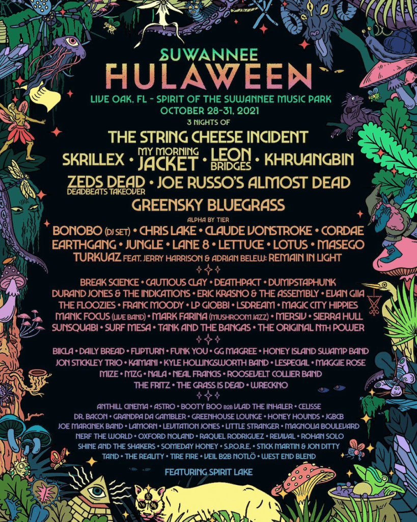 hulaween 2021 lineup poster