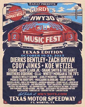 Hwy 30 Music Fest Texas 2023 Lineup poster image