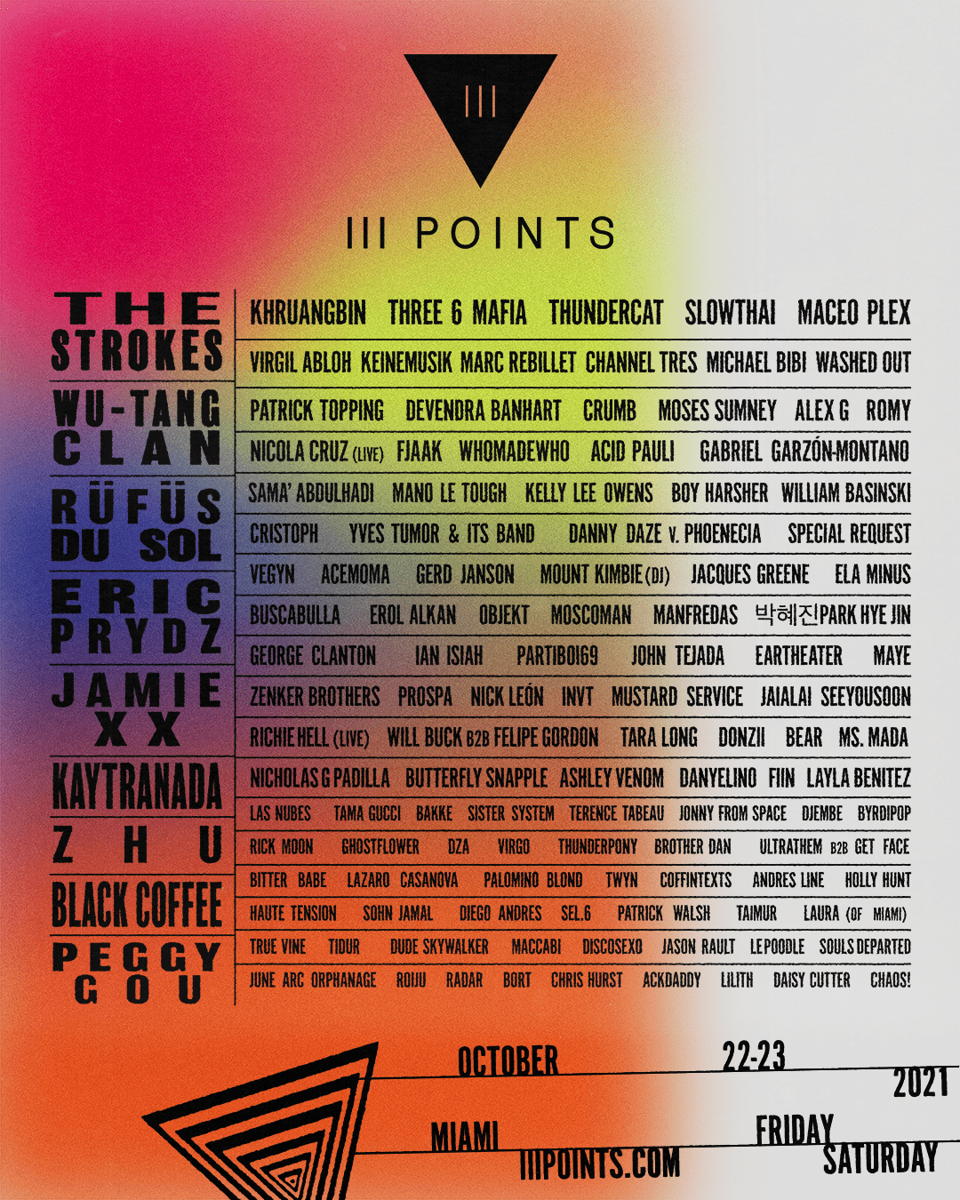 III Points 2021 lineup poster