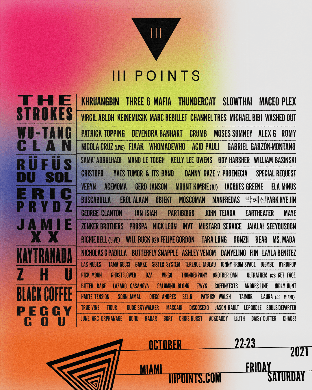 III Points 2021 lineup poster